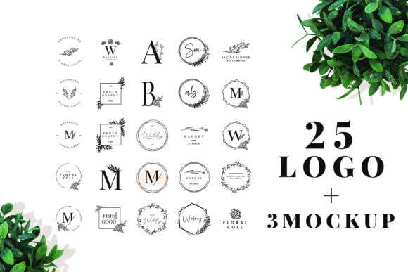 25 Elegant Logos 3 Quality Mockups for Professional Designers
