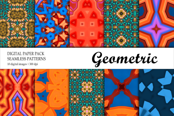 Background Digital Paper Gold Blue Red