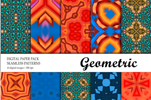Background Digital Paper Green Blue Red