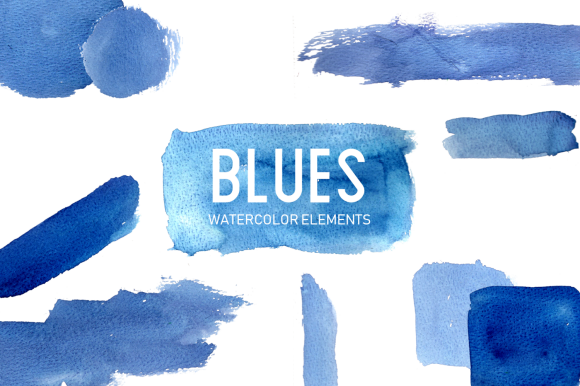 Blue Watercolor Splashes Clipart Set: A Versatile Design Resource