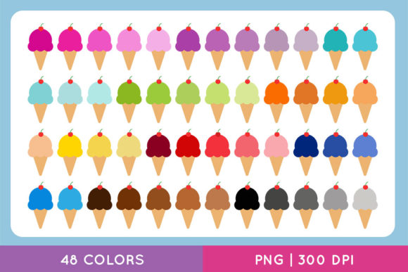 Colorful Ice Cream Clip Art Set