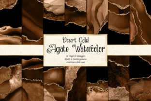 Desert Gold Agate Watercolor Borders