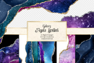 Galaxy Agate Borders: A Unique Digital Design Resource