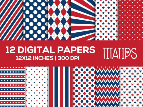 Independence Day Digital Papers Set