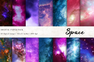 Space Digital Papers, Galaxy Backgrounds: A Creative Resource for Modern Designers