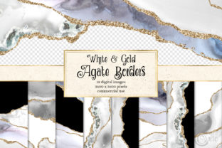 White and Gold Agate Borders: Elevate Your Creative Projects with Elegance